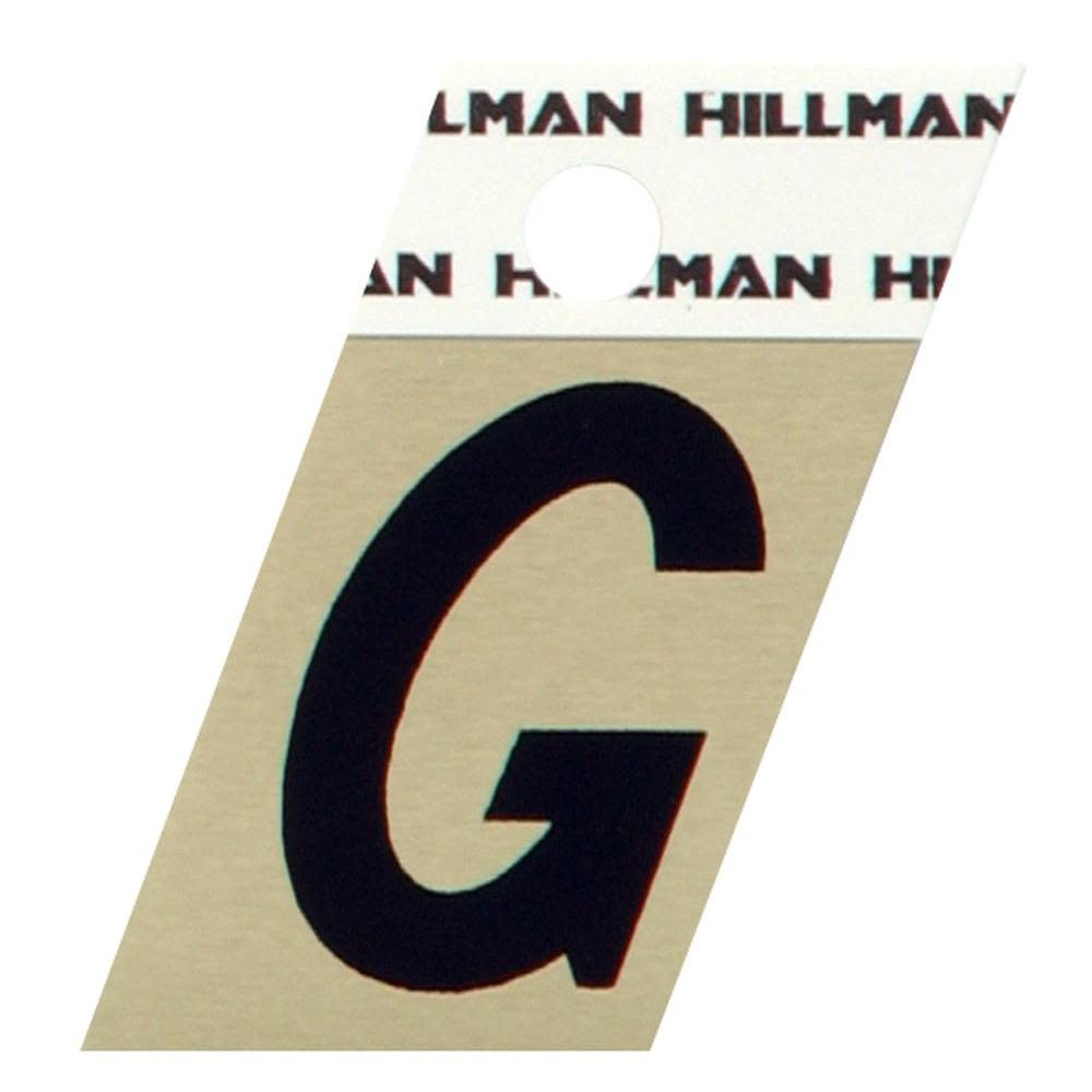 Black and gold aluminum angle-cut sticker letter G for home improvement and labeling projects