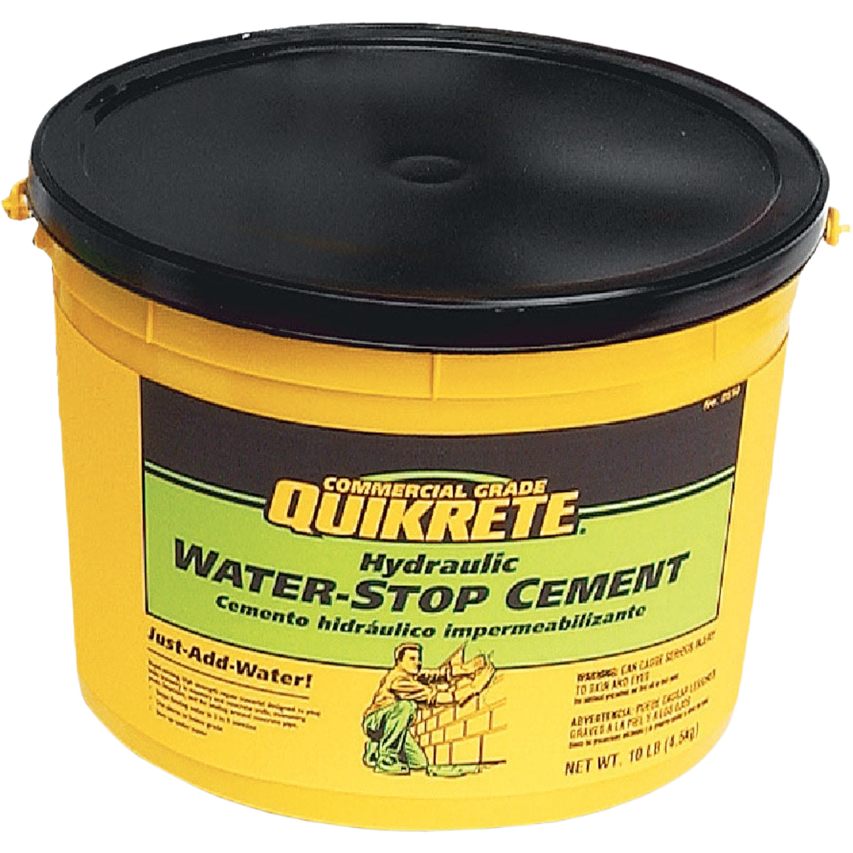 Yellow pail of Quikrete Hydraulic Water-Stop Cement for home repair in Sand Paper, Patching & Repair collection