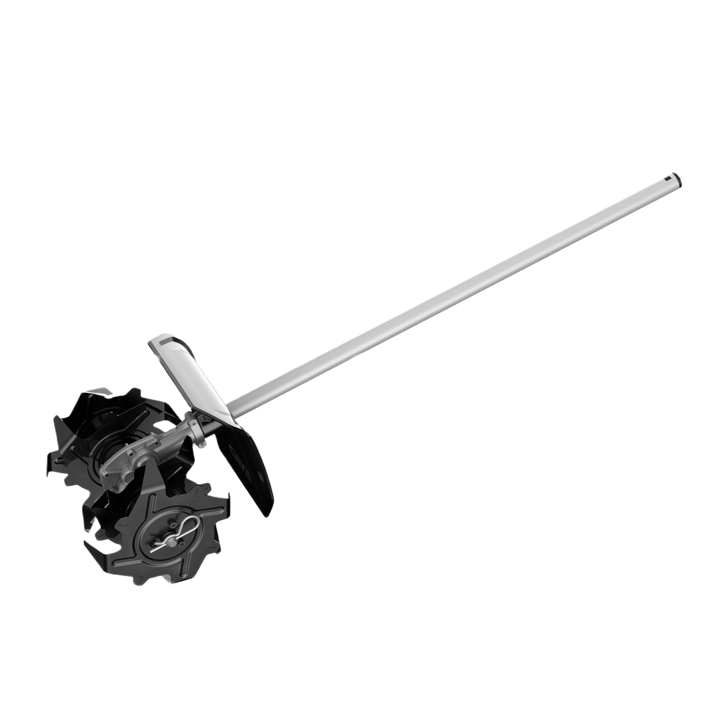 Metal cultivator attachment with durable tines and long shaft for gardening in outdoor power equipment collections