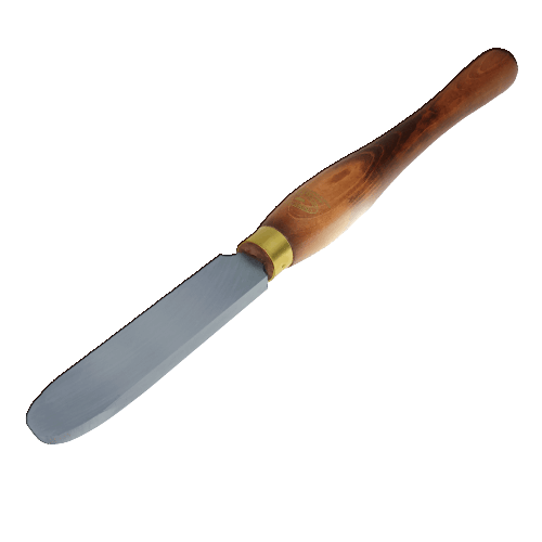 Woodworking domed scraper with wooden handle and thick metal blade for precision home improvement and woodworking tools