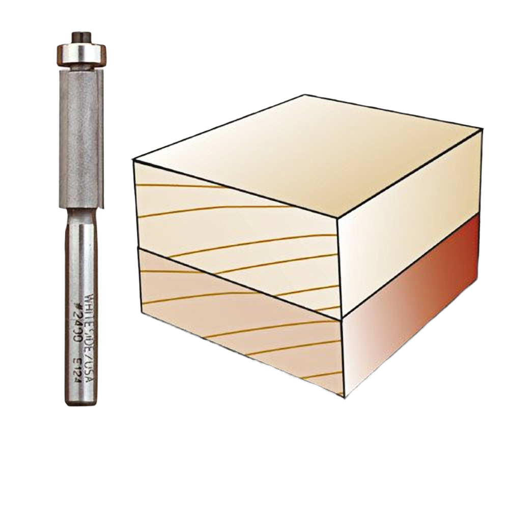Carbide flush trim bit with bearing for precise laminate trimming in tool accessories under $50 collection