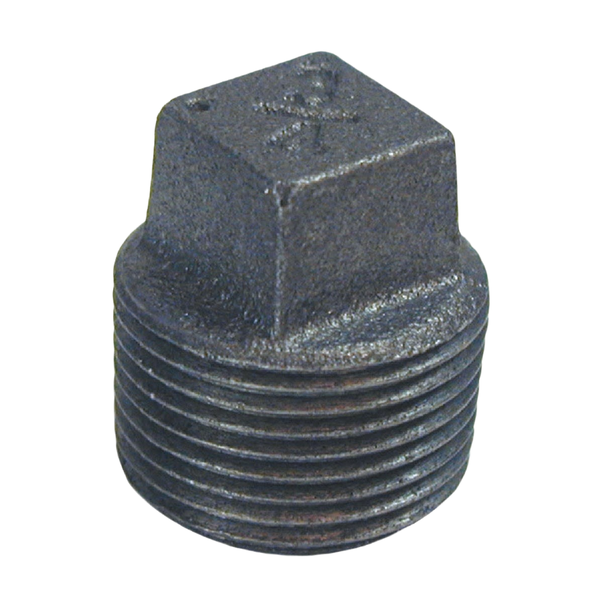 Black malleable iron pipe plug with threaded design for Pipes & Fittings and Plumbing projects under $50