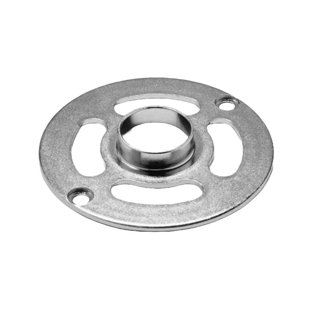 Round metal copying template with mounting holes for woodworking tool accessories and home improvement tools collection