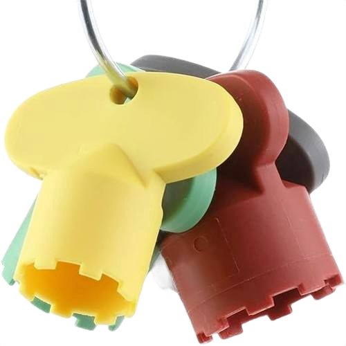 Set of colored faucet aerator key removal tools for easy maintenance in home improvement tasks