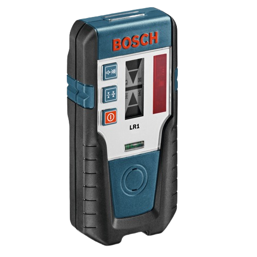 Compact Bosch laser receiver with red beam for extended detection in woodworking and measuring tool collections