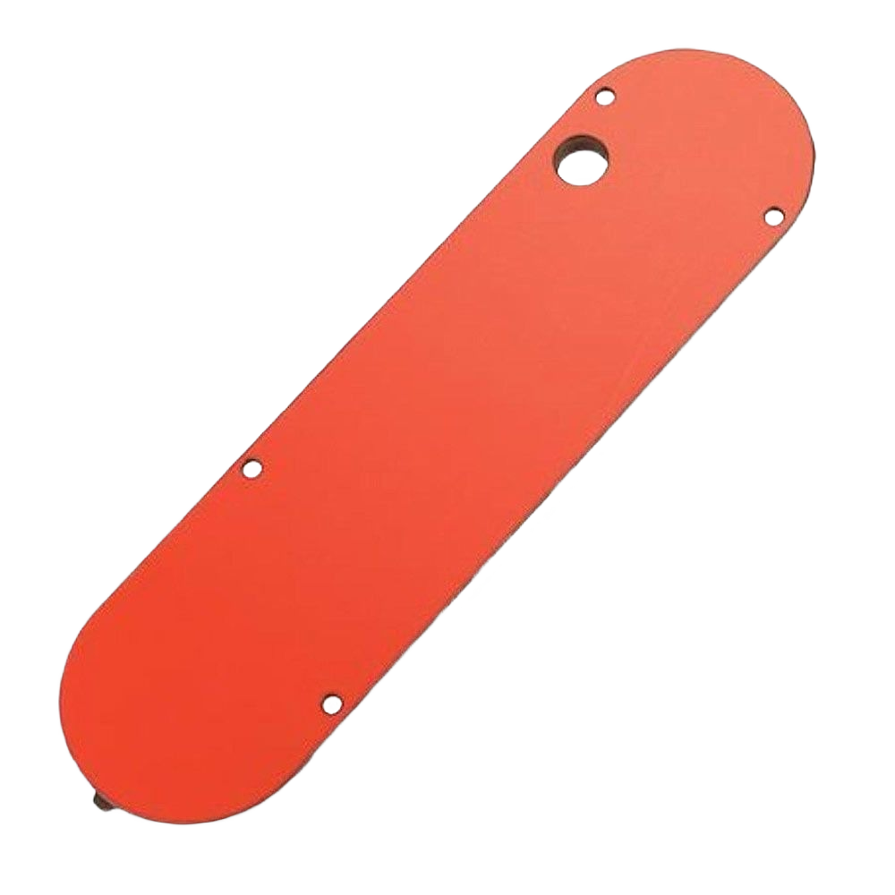 Orange zero clearance insert plate for table saws designed to enhance precision in tools and home improvement projects