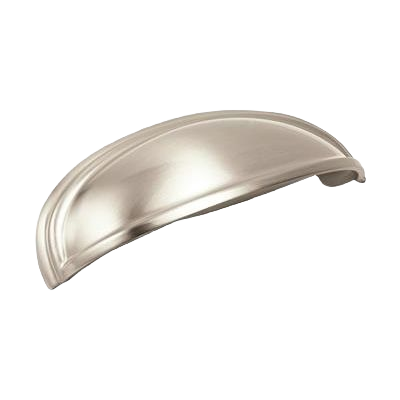 Satin nickel cabinet cup pull with brushed finish for furniture hardware and home improvement under $50 collection