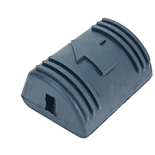 Black rubber forward pedal pad with textured grip for tools and home improvement use