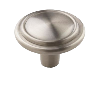 Satin nickel finish cabinet knob with classic round design for hardware and furniture accessories under $50 collection