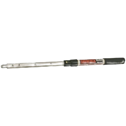 Adjustable hex aluminum and fiberglass paint pole extension with foam grip, ideal for paint sprayers and home improvement tools.
