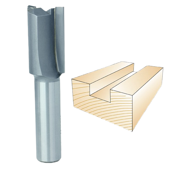 Left-hand straight router bit for woodworking cutting precise grooves in wood for home improvement projects