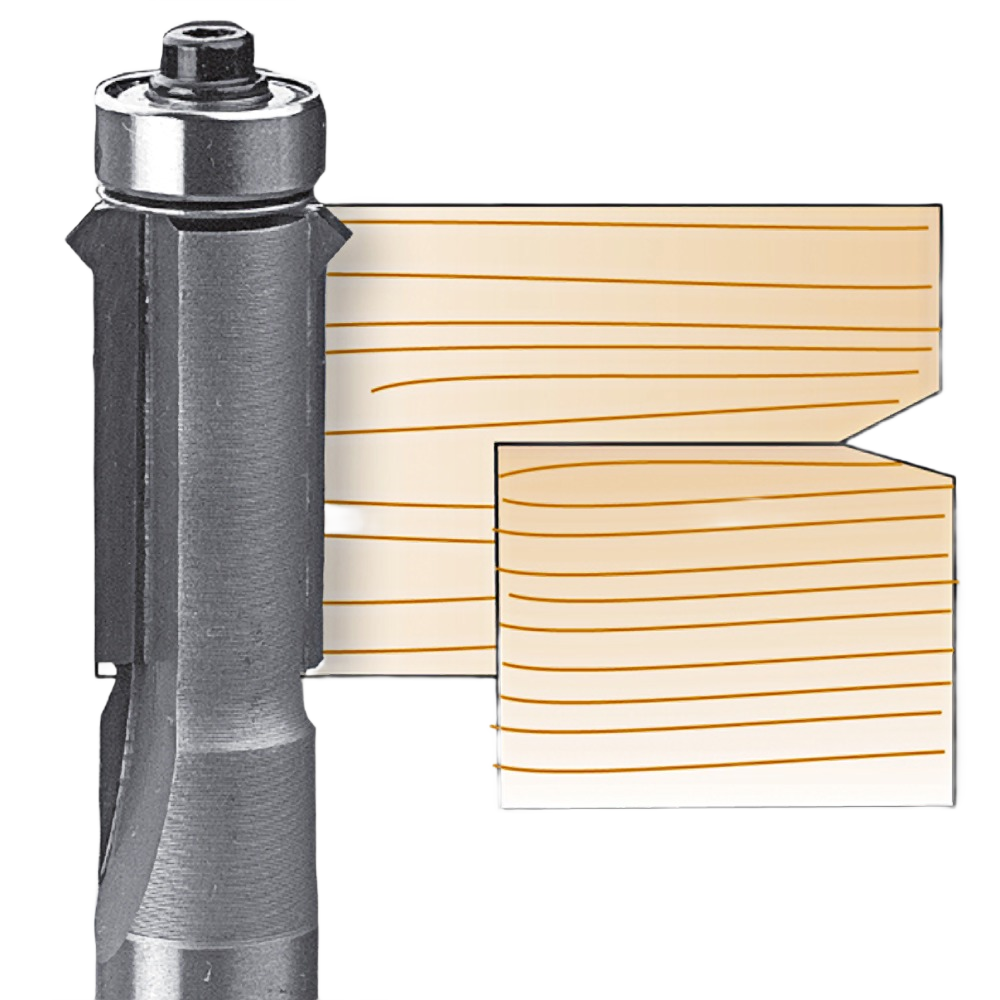 Flush trim V-groove router bit for precise decorative cuts in woodworking, part of tool accessories under $50 collections