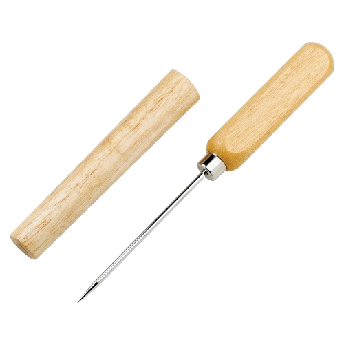 Stainless steel ice pick with wooden handle and matching sheath for kitchen gadgets and tools under fifty dollars