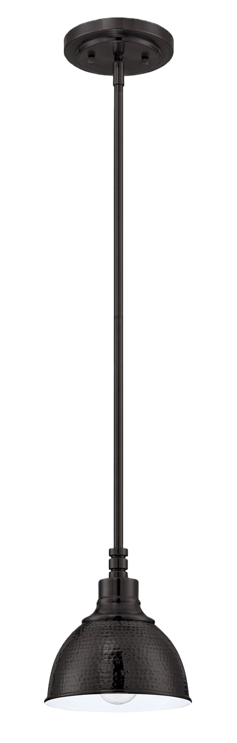 Antique bronze one-light pendant with hammered metal shade, perfect for pendant lights and bathroom lighting collections