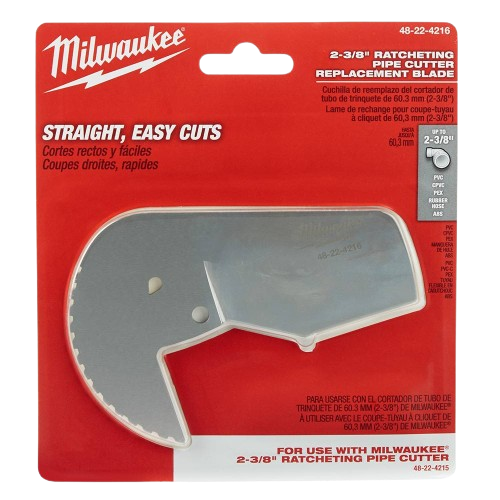 Replacement ratcheting pipe cutter blade in metal for clean, precise cuts on various pipe materials in home improvement projects