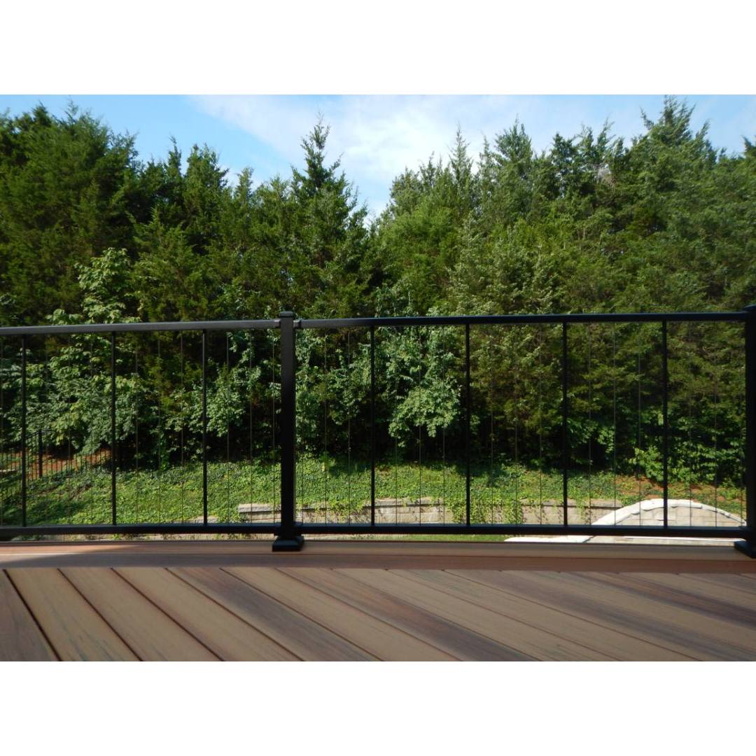 Westbury 8 ft. Black C80 VertiCable Aluminum Railing for Level