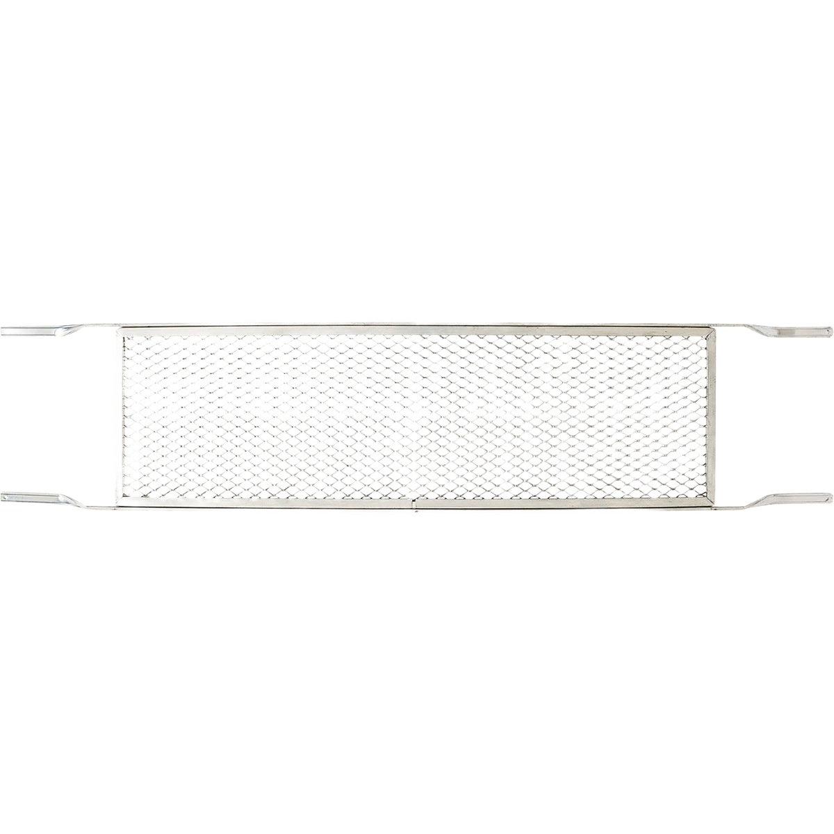 Rectangular aluminum door grille with mesh panel and mounting brackets for ventilation in home improvement projects