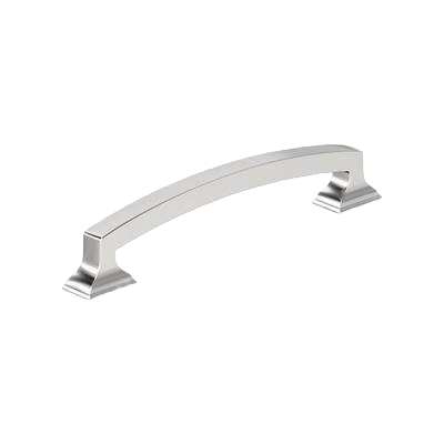 Polished chrome cabinet pull with 5-1/16 inch center-to-center spacing for furniture hardware and home improvement.