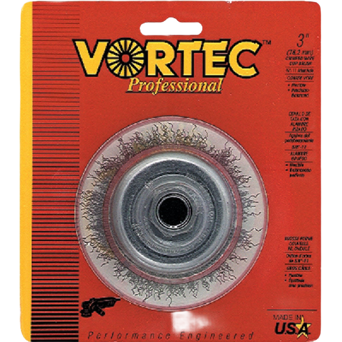 3-inch wire brush attachment for angle grinder designed for heavy-duty cleaning and surface preparation tasks