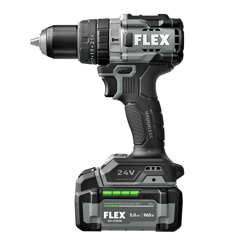 FLEX 24V 1/2" 2-Speed Hammer Drill with Turbo Mode Kit