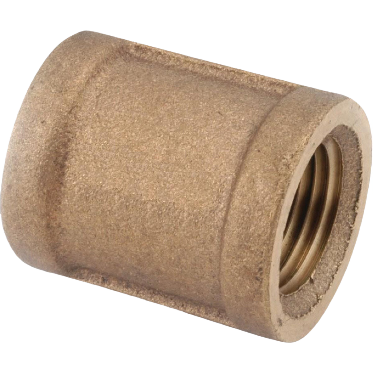 Threaded red brass coupling for connecting pipes with female iron pipe threads in plumbing and fittings collections
