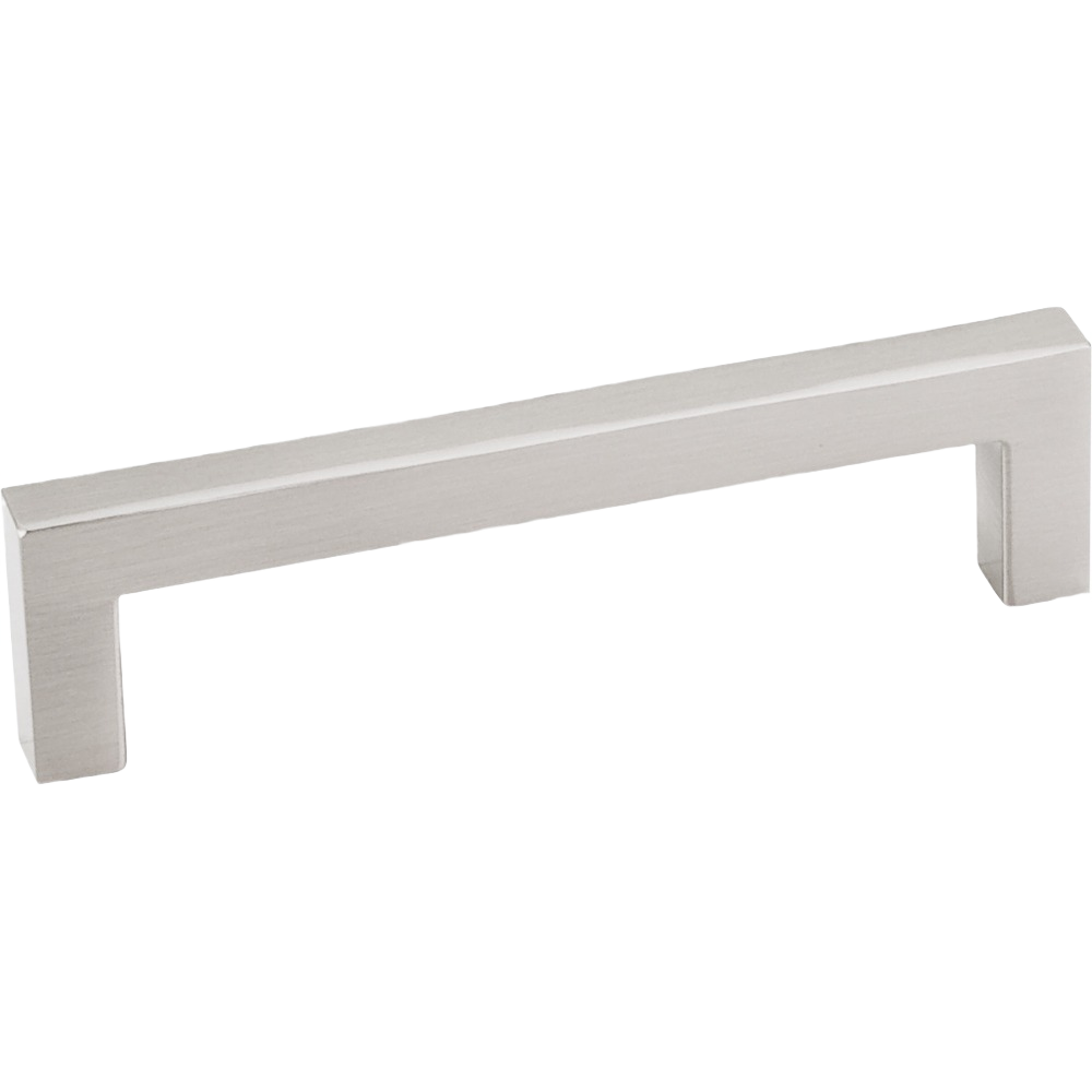 Satin nickel cabinet pull with modern rectangular design for hardware and furniture accessories collections