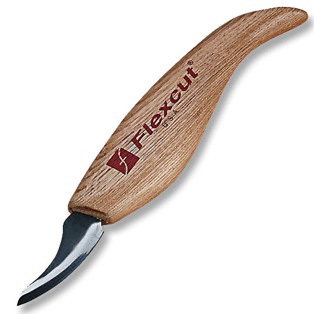 Curved carving knife with wooden handle for detailed woodworking in carving and pyrography under $50 collection