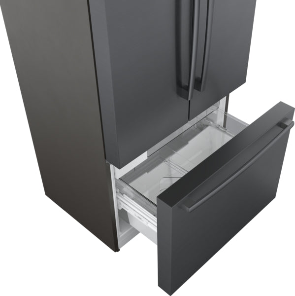 800 Series, French Door Bottom Mount Refrigerator, 36'', Black Stainless Steel