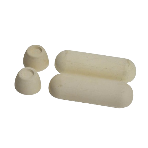 Set of beige universal bumpers for toilet seats, designed for bathroom repair and plumbing parts under $50 collections