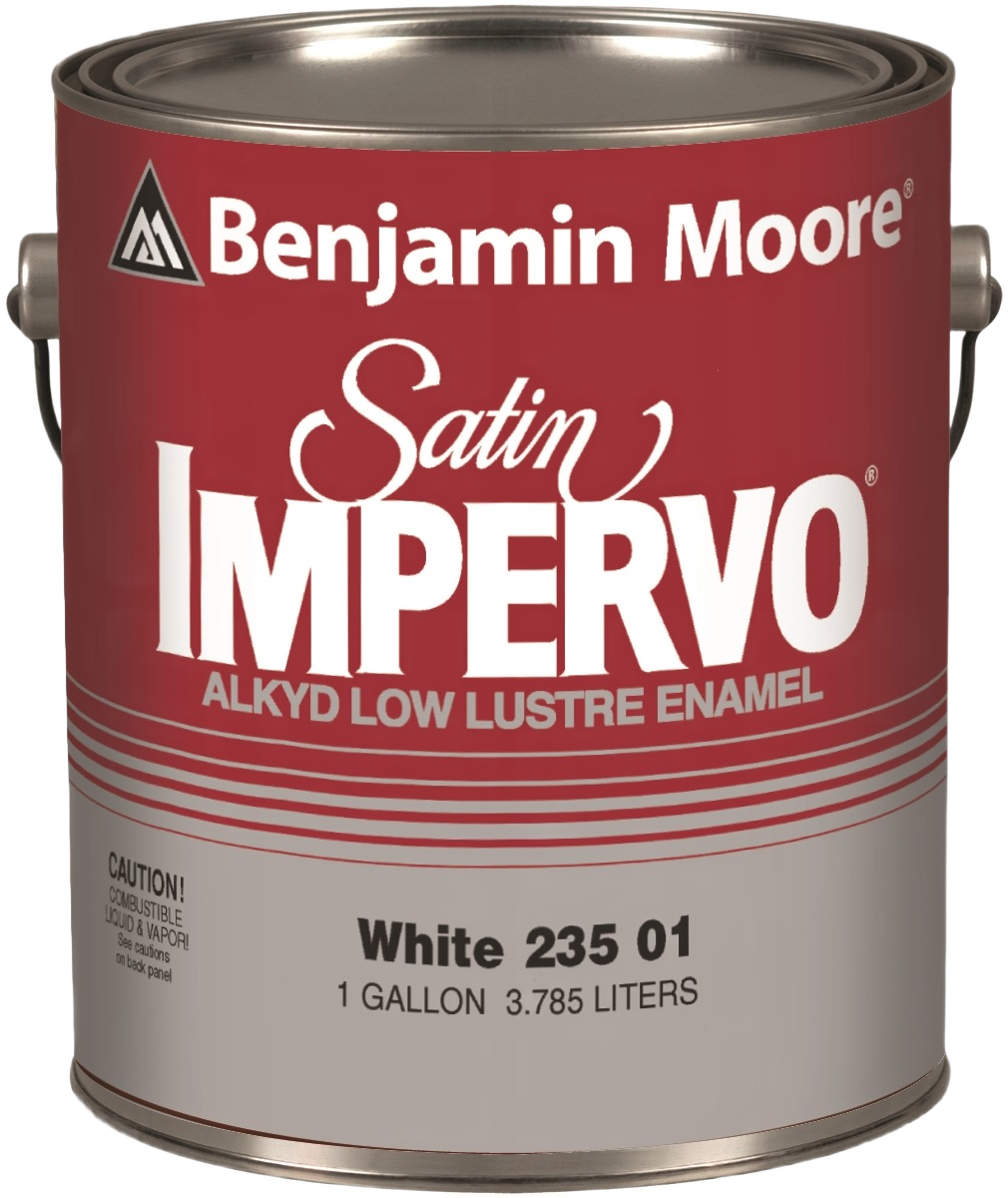 Benjamin Moore Satin Impervo White Alkyd Low Lustre Enamel Paint, Quart