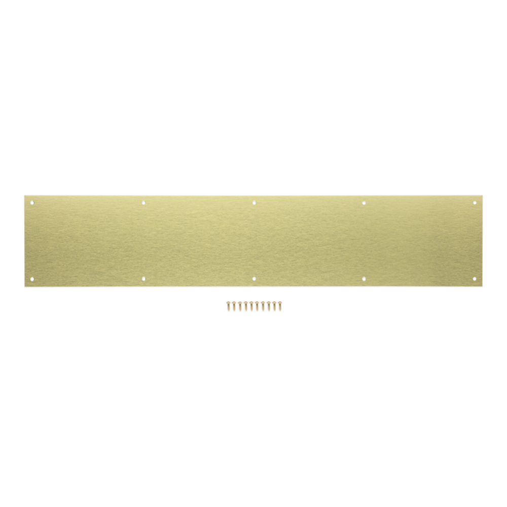 Brushed gold aluminum kickplate with screws for door protection in hardware and door accessories under $100 collections