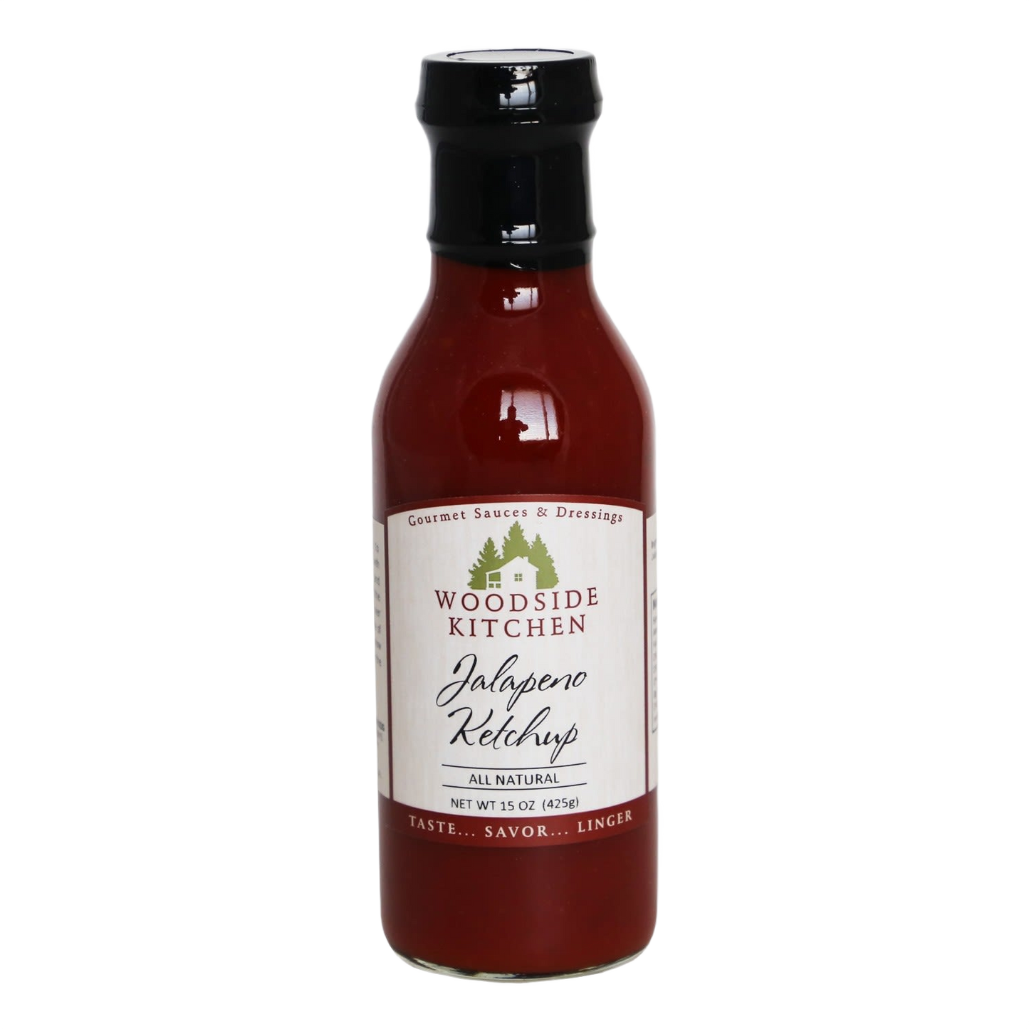 15 oz bottle of Woodside Kitchen all-natural jalapeno ketchup in food & beverage and under $50 collections