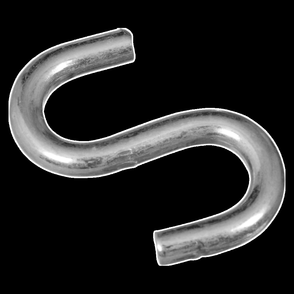 Heavy-duty zinc-plated open S hook crafted from durable steel for hardware and home improvement projects