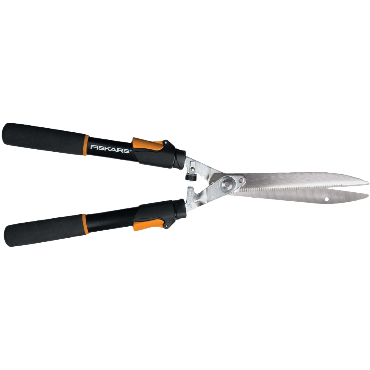 Telescoping hedge shears with hardened steel blades and ergonomic handles for precise trimming in home improvement tasks