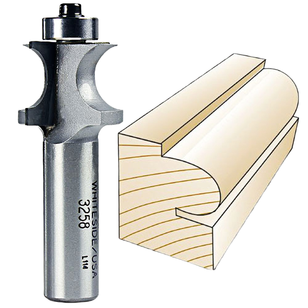 Carbide-tipped Whiteside woodworking bit for edge beading in tool accessories and power tool collections under $100