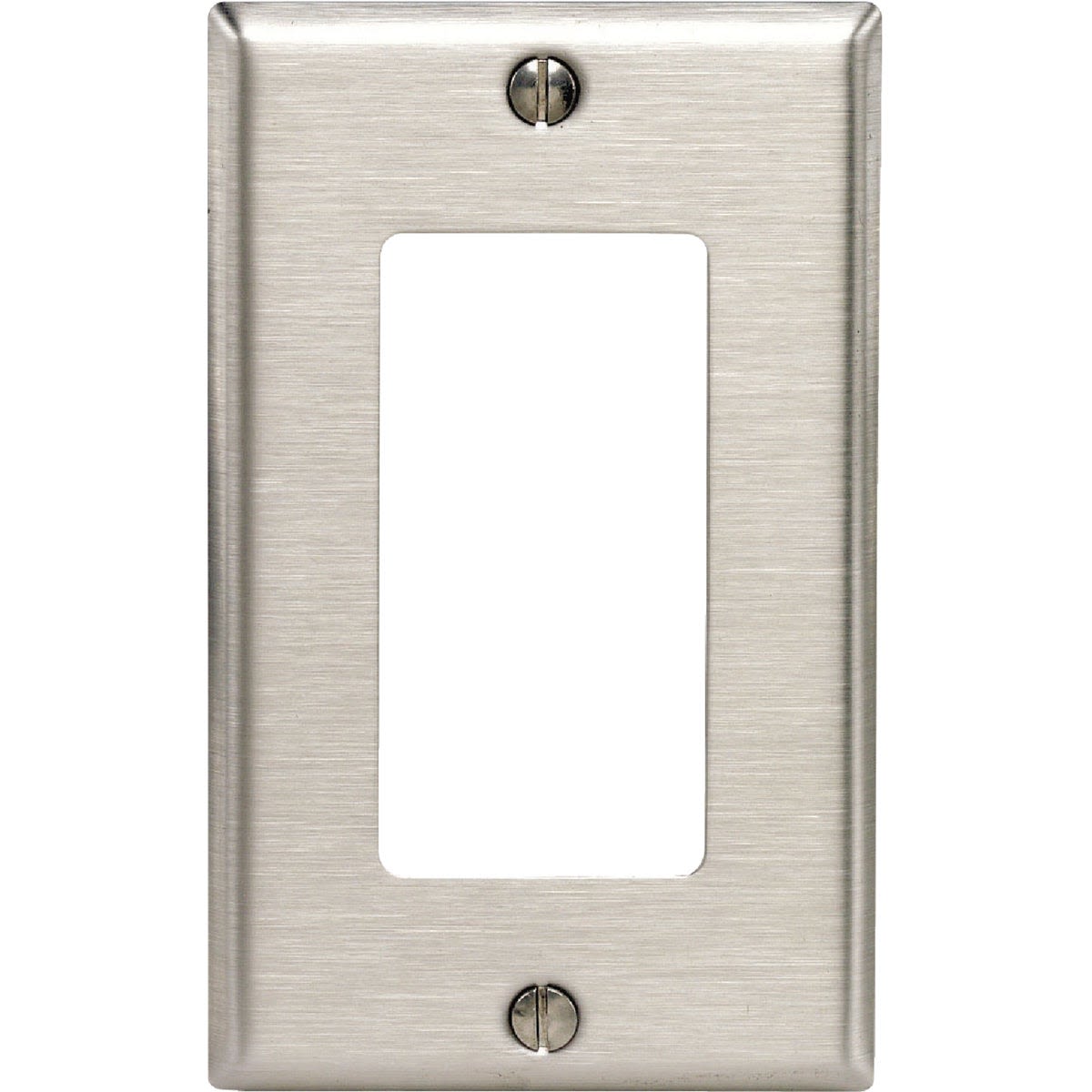 Stainless steel 1-gang wall plate with brushed finish for rocker switches in electrical and home improvement collections