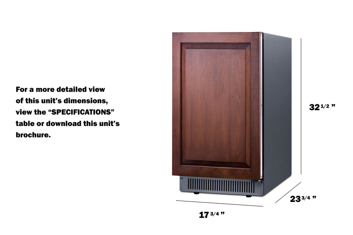 18" Wide Clear Icemaker, ADA Compliant (Panel Not Included)