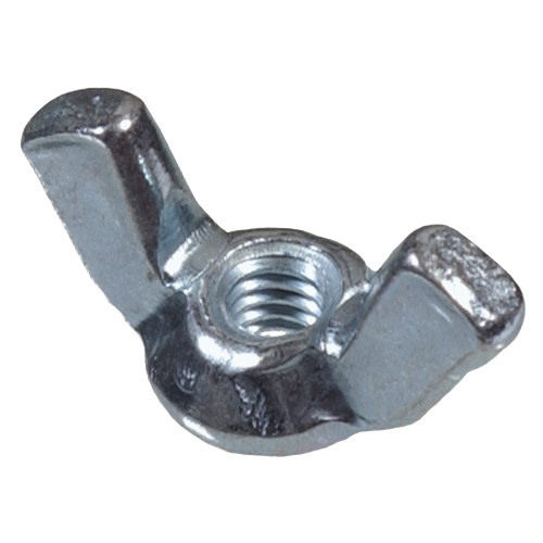Zinc-plated wing nut with dual wings for easy hand tightening in hardware and fastener applications
