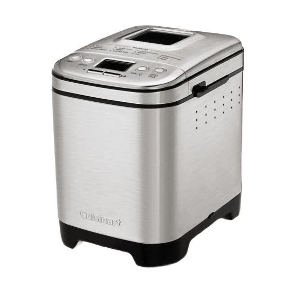 Compact automatic bread maker in brushed stainless steel for easy homemade baking in small kitchen appliances and kitchenware collections