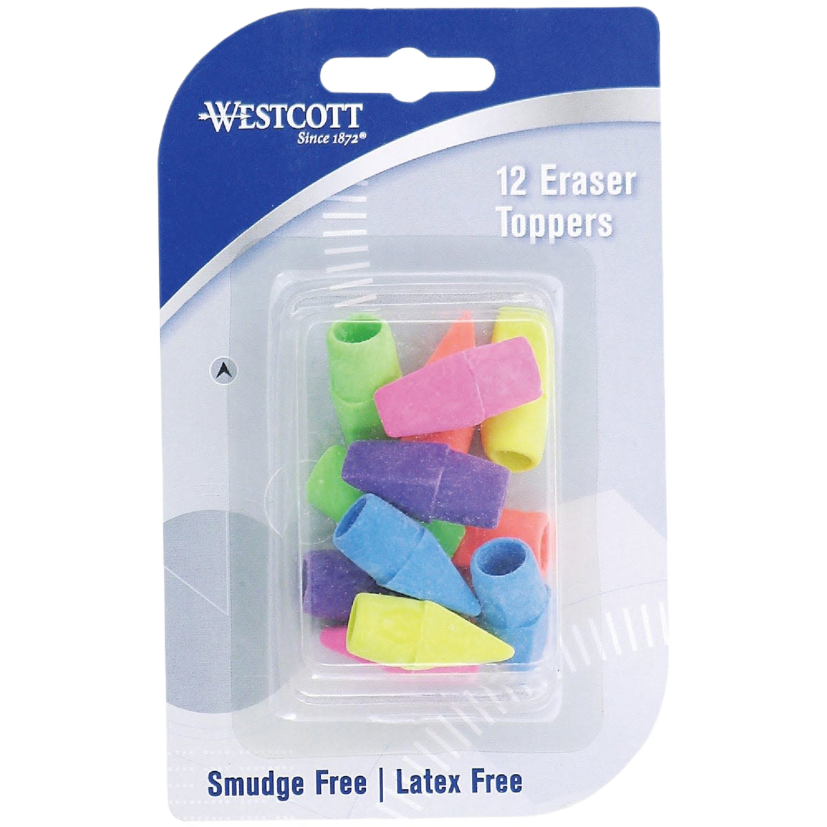Assorted color eraser toppers for pencils in office supplies, writing tools, and erasers collections under $25
