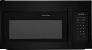Black over-the-range microwave with digital control panel, part of kitchen appliances and microwave collections.
