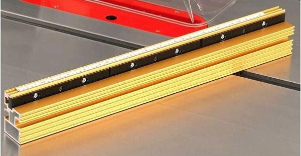 36-inch metal and plastic flip fence accessory with ruler measurements for woodworking and precise home improvement cuts