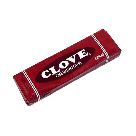 Red pack of clove-flavored chewing gum with five sticks in Chocolates & Candies and Food & Beverage collections