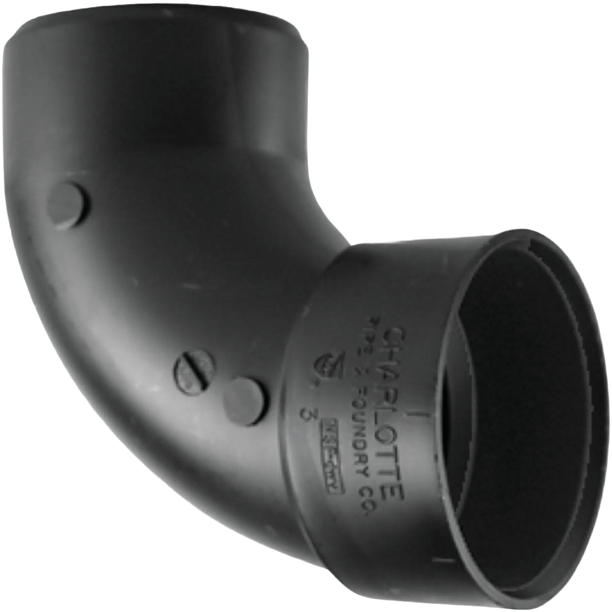 Black ABS 90-degree hub x spigot elbow for drain, waste, and vent piping in plumbing and Pipes & Fittings collections under $50