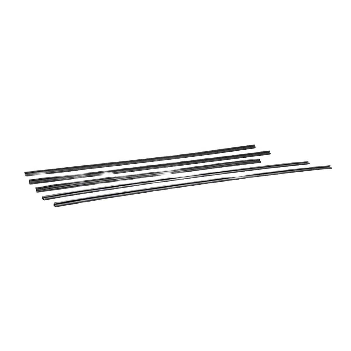 Set of multiple slim metal rods with small holes along length for tools and home improvement projects