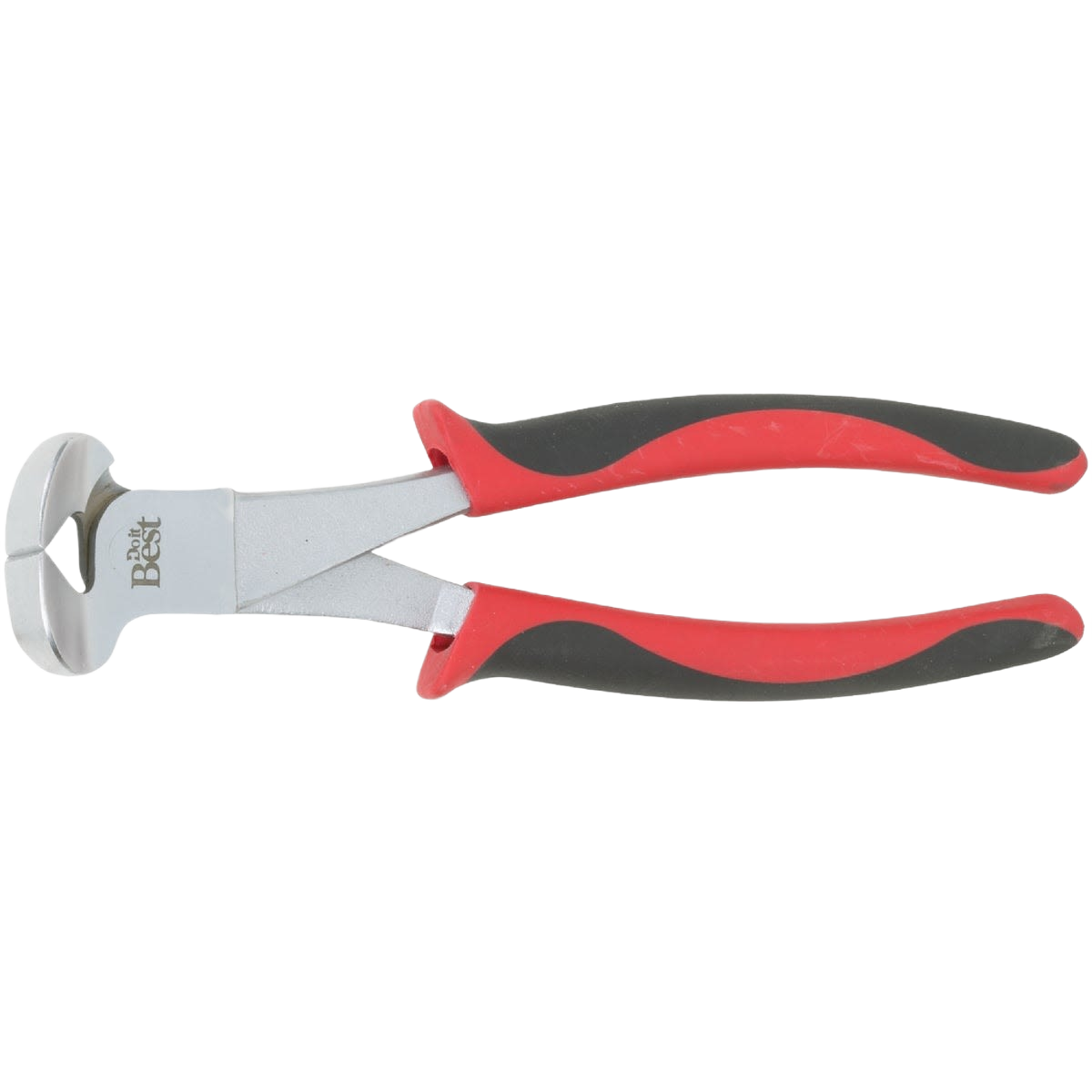 8-inch cutting nipper with drop-forged steel and red black grips, suitable for woodworking and hand tool tasks