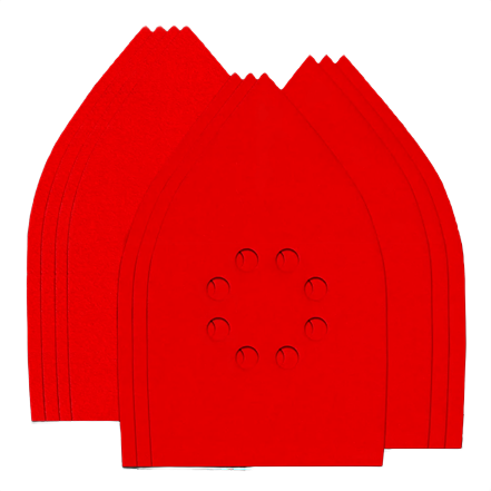 Red detail sanding sheets with multiple grit options for power tool accessories in abrasives and sanding collections