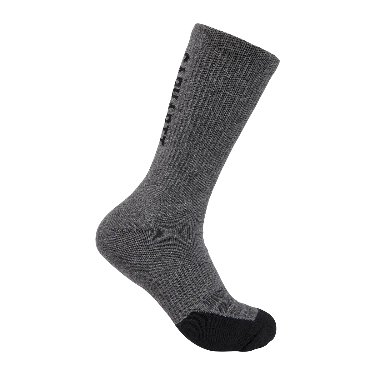 Carhartt Force Midweight Logo Crew Sock 3 Pack - Carbon Heather, Large