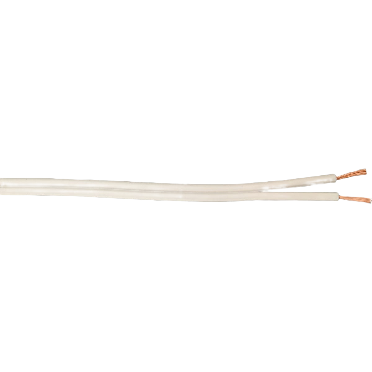 White 18/2 lamp cord with exposed copper wiring for electrical and home improvement projects
