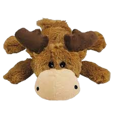 Soft brown plush moose dog toy designed for gentle chewing and indoor play in pet and dog supplies collections